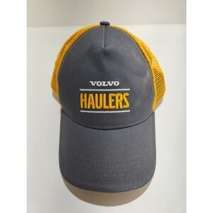 VOLVO Haulers Hat Cap Grey Yellow Snapback Mesh Back Embroidered